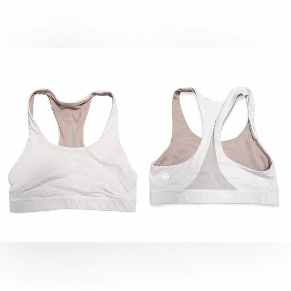 Lululemon Racerback Mesh Sports Bra Size 4 White - Picture 2 of 3